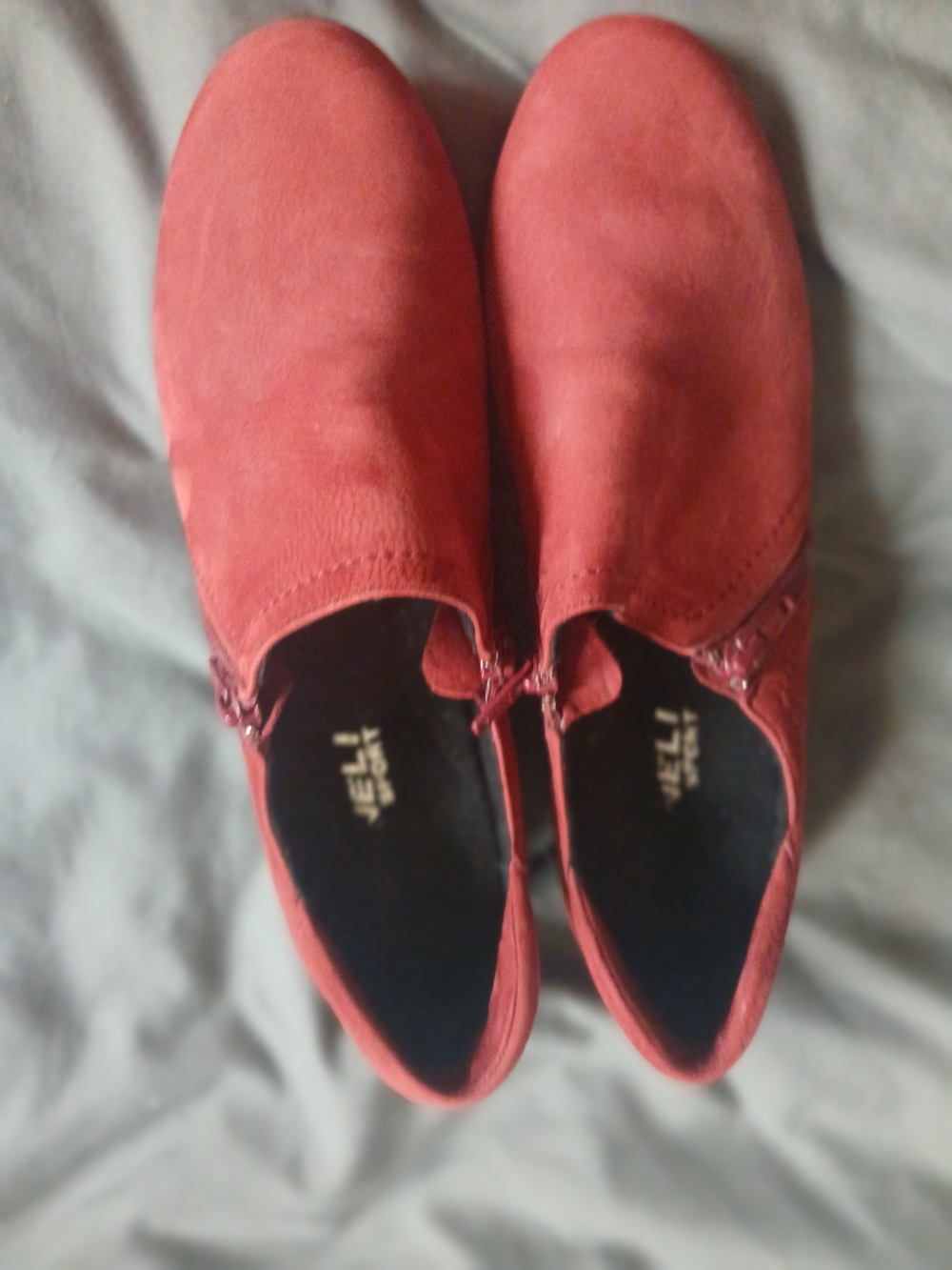 Vero Moda Red Suede Slip-On Loafers